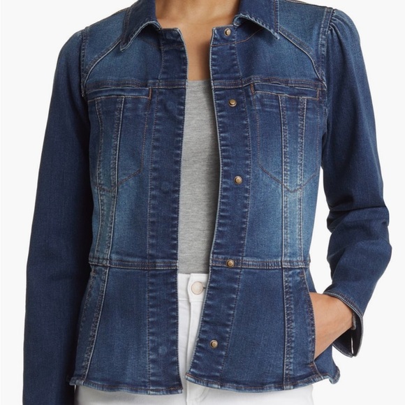 Wit & Wisdom Blue Jean Jacket Fitted Tailored Style - Picture 14 of 15